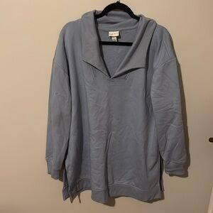 Light Blue V-neck Sweatshirt